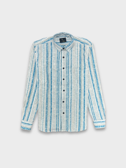 Men’s Crinkle Fabric Abstract Print Shirt