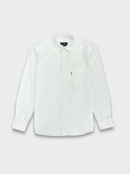 Men's Slim Fit Soft Green Striped Oxford TFO Shirt