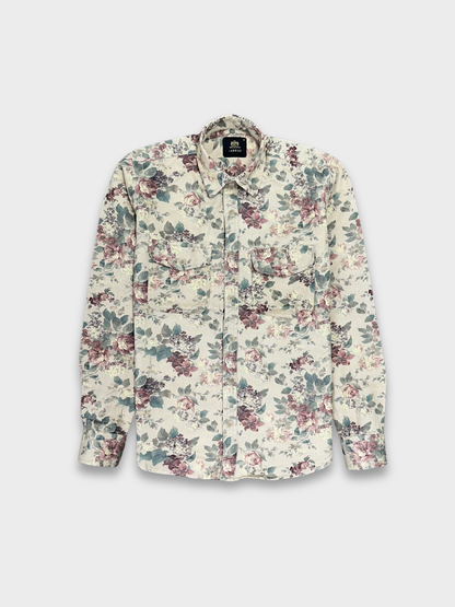 Men’s Heavy Drill Floral Print Shirt