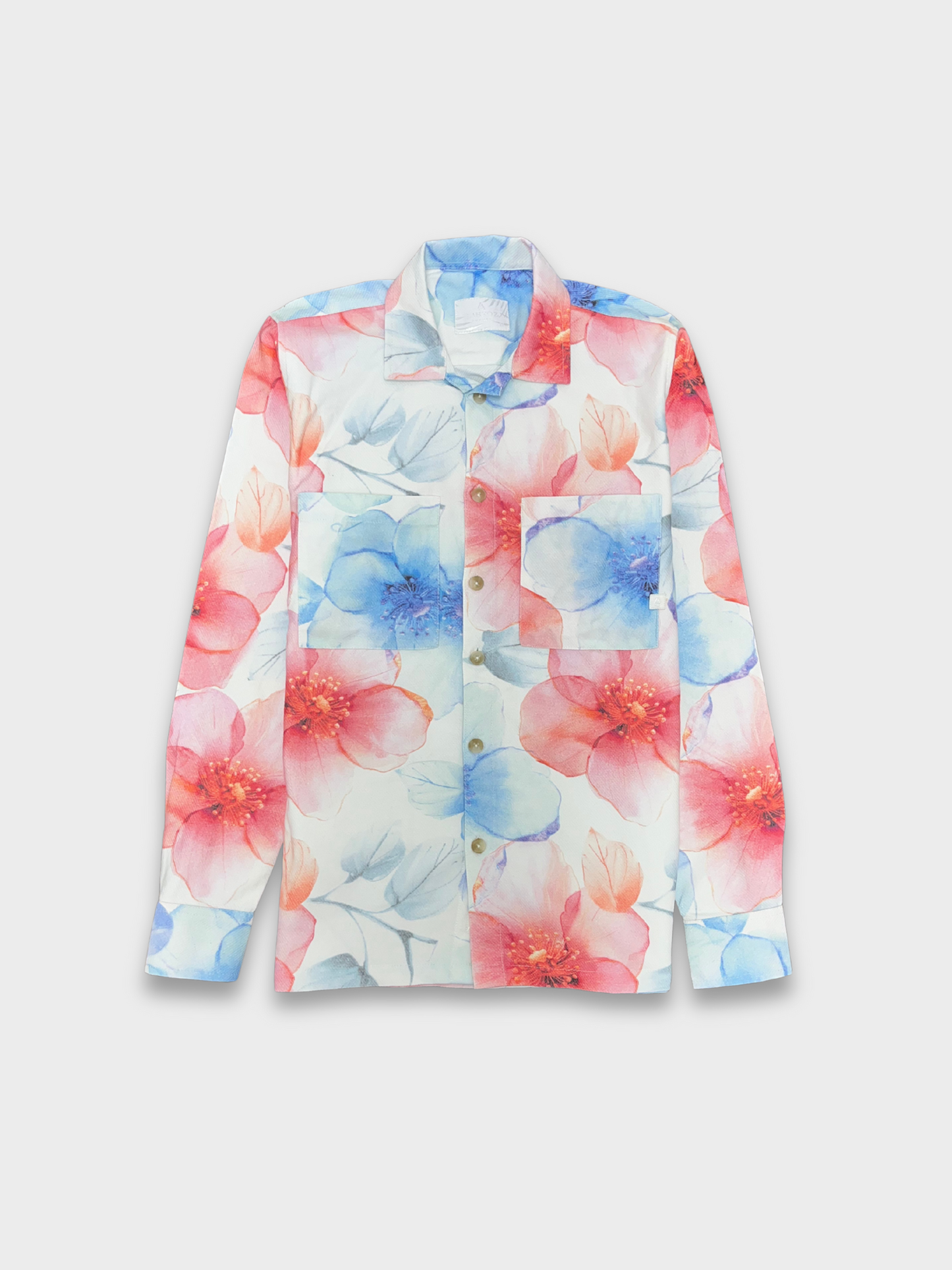 Men's Relaxed Fit Floral Print Heavy Twill Camp Collar Shirt
