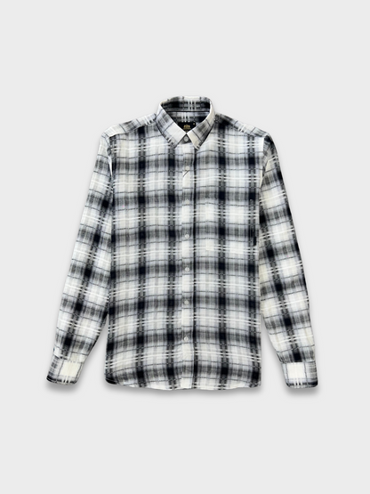 MEN'S SHANEEL EMBROIDERED BLACK CHECK SLIM FIT SHIRT
