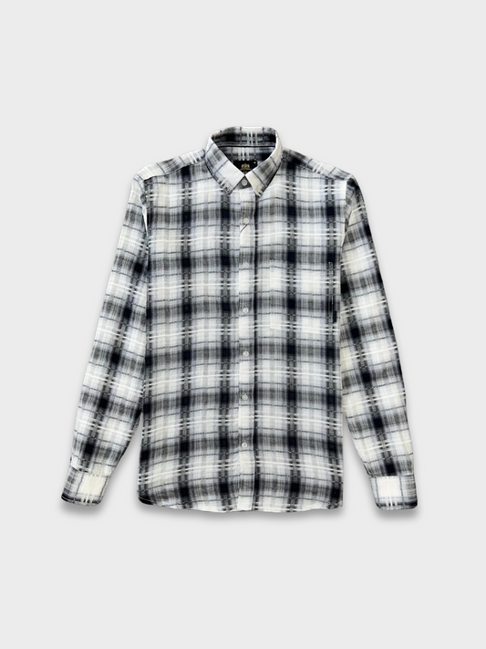MEN'S SHANEEL EMBROIDERED BLACK CHECK SLIM FIT SHIRT