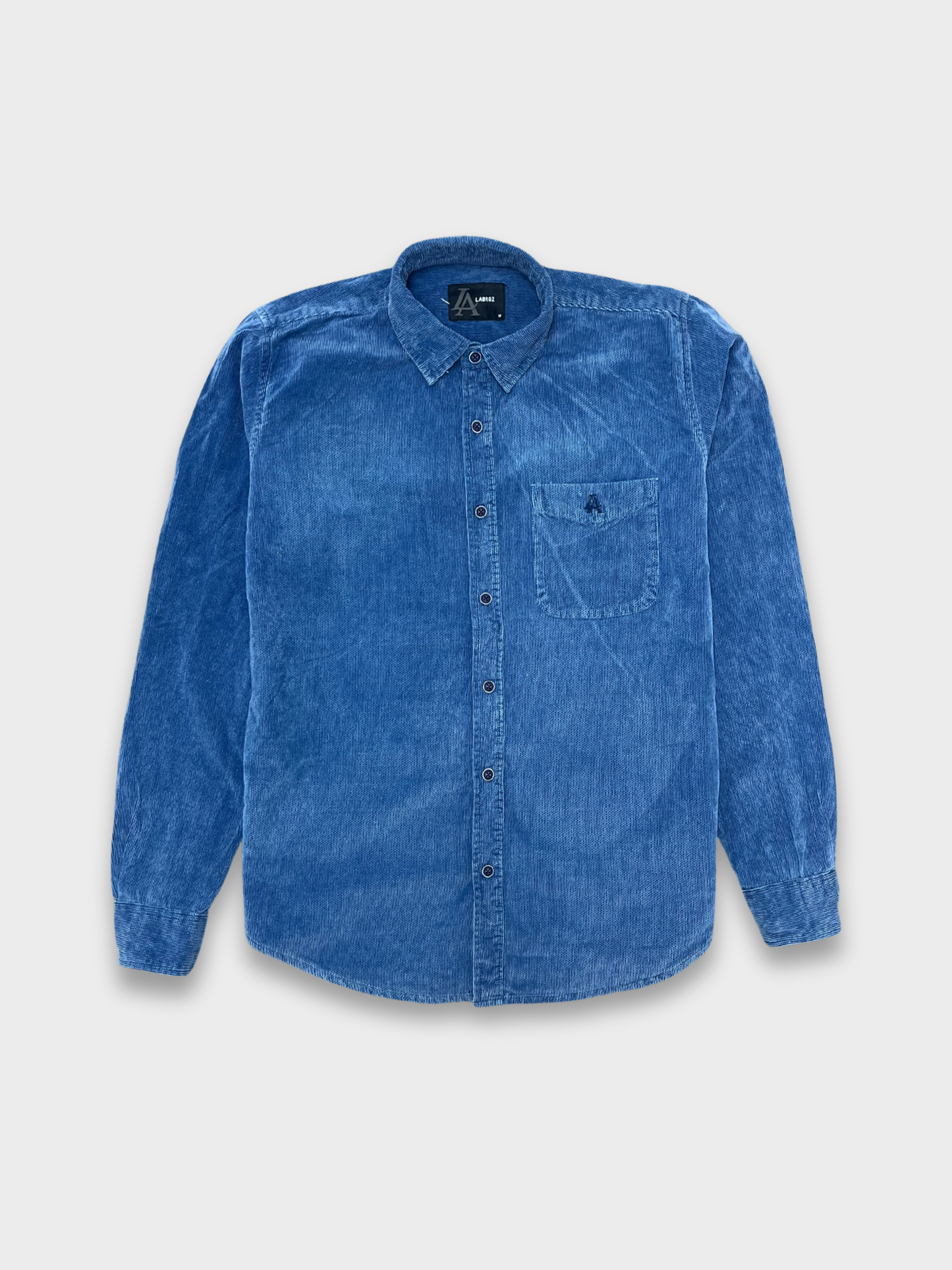 Men’s Texture Indigo Velvet Corduroy Shirt