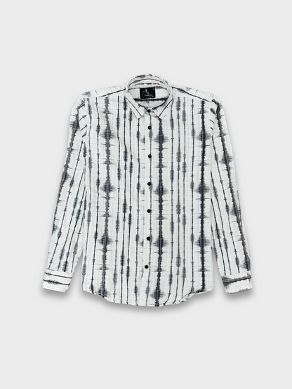 Men’s Crinkle Fabric Abstract Print Shirt
