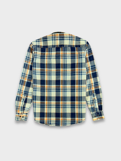 Men's Herringbone Indigo Check Shirt