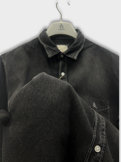 BLACK SLIM FIT DENIM SHIRT