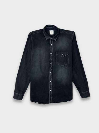 BLACK SLIM FIT DENIM SHIRT