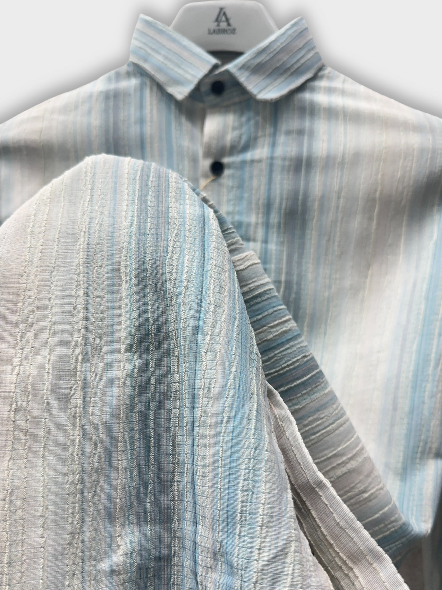 Men’s Crinkle Fabric Abstract Print Shirt