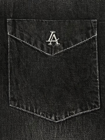 BLACK SLIM FIT DENIM SHIRT