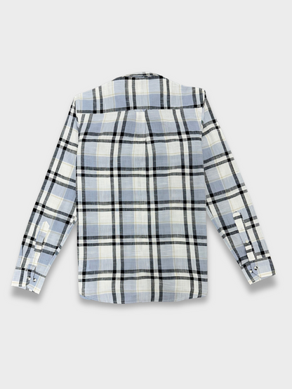 Men's Dobby Check Light Blue Slim Fit Shirt
