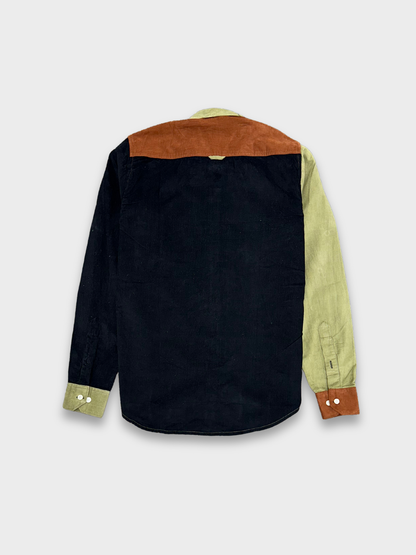 Men's Slim Fit Color Block Corduroy Shirt