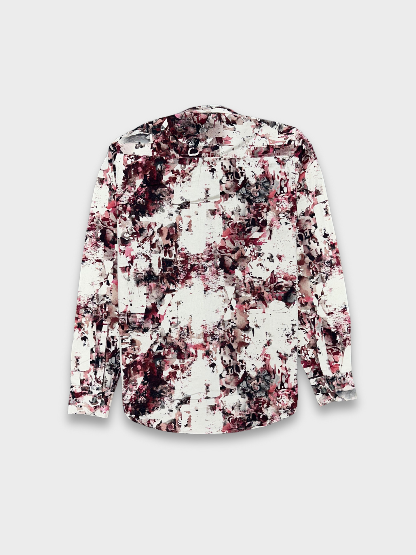 Men's Slim Fit Abstract Paint Natural Jute Shirt