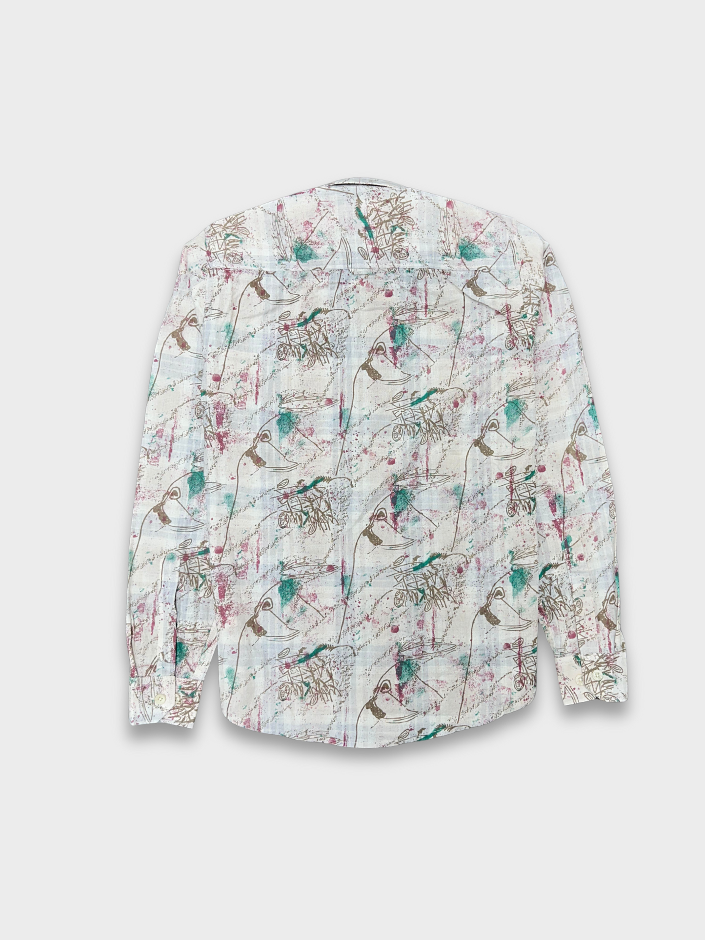 Men’s Fancy Dobby Multicolor Abstract Print Shirt