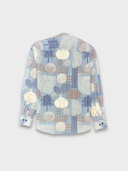 Men’s Crinkle Fabric Abstract Print Shirt