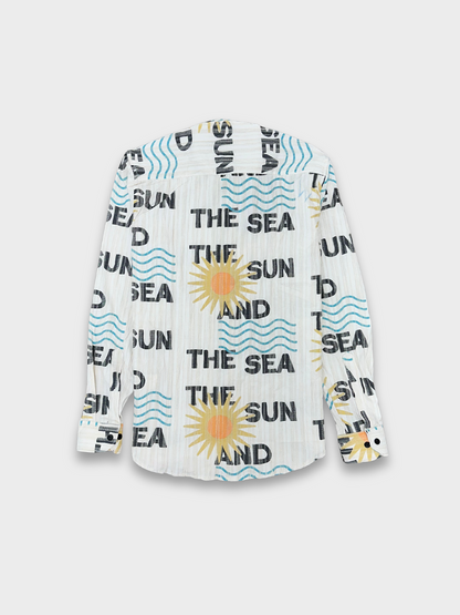 Men’s Crinkle Fabric Abstract Print Shirt