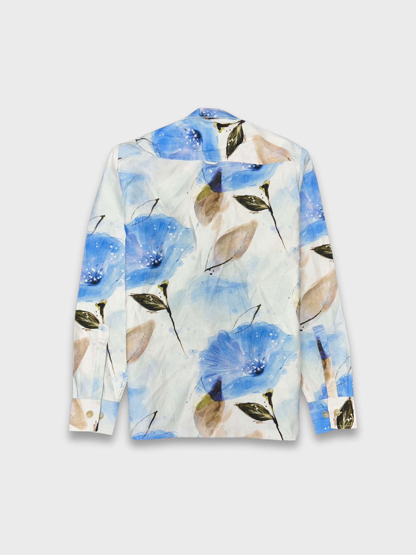 Men's Relaxed Fit Floral Print Heavy Twill Camp Collar Shirt