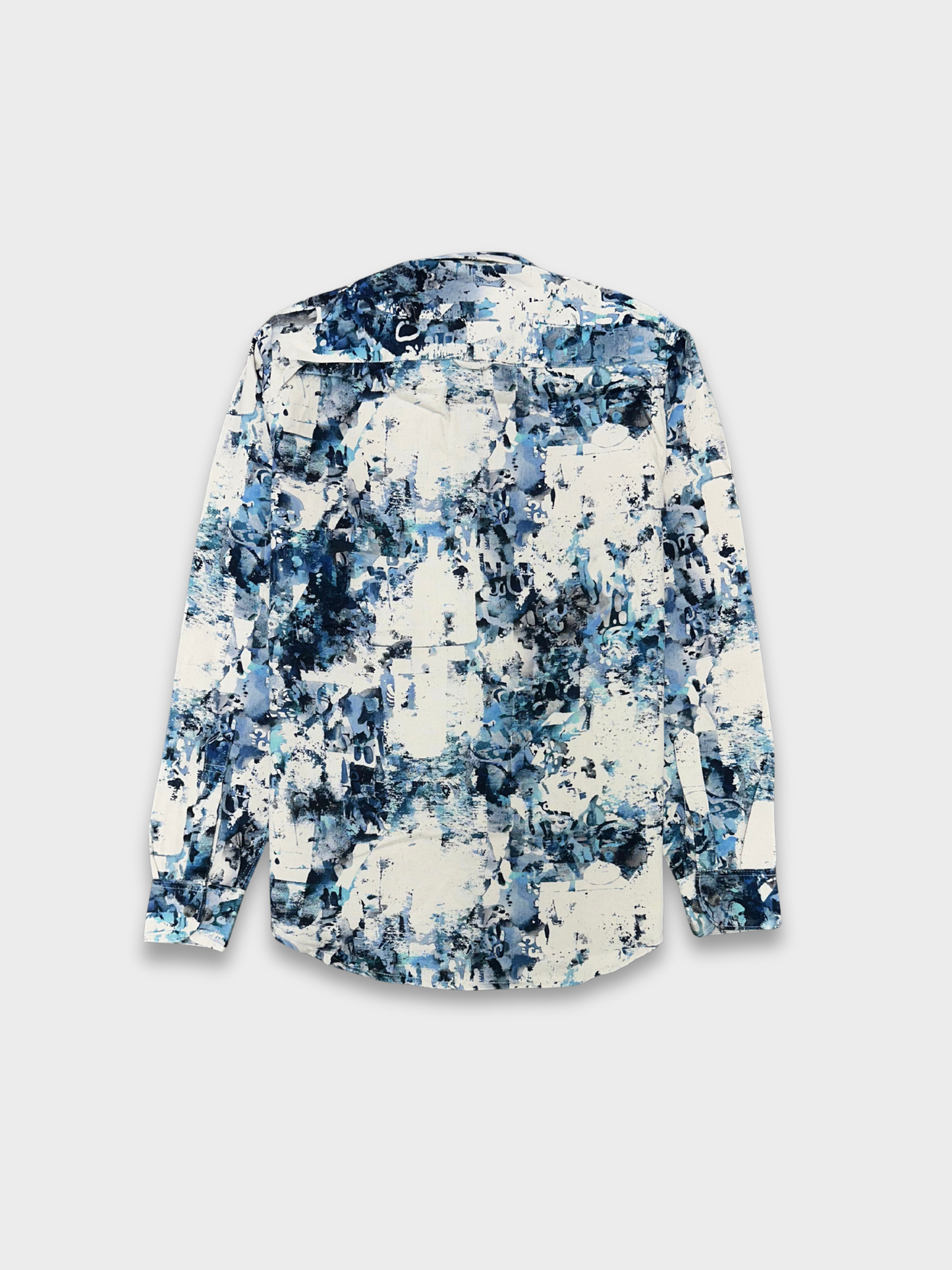 Men's Slim Fit Abstract Paint Natural Jute Shirt