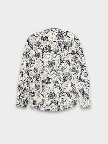 Men’s Heavy Drill Floral Print Shirt