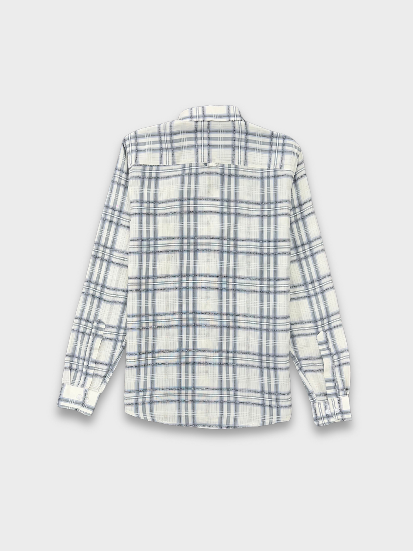 MEN'S SHANEEL EMBROIDERED GREY CHECK SLIM FIT SHIRT
