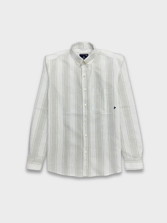 LIGHT GREY OXFORD STRIPES SLIM FIT SHIRT