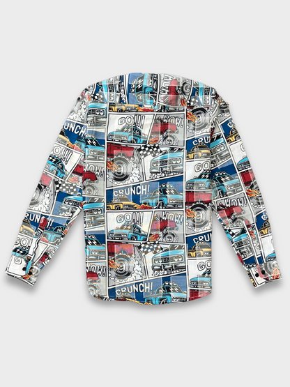 CUT WORK MULTICOLOR ABSTRACT SHIRT
