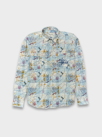 Men’s Fancy Dobby Multicolor Abstract Print Shirt