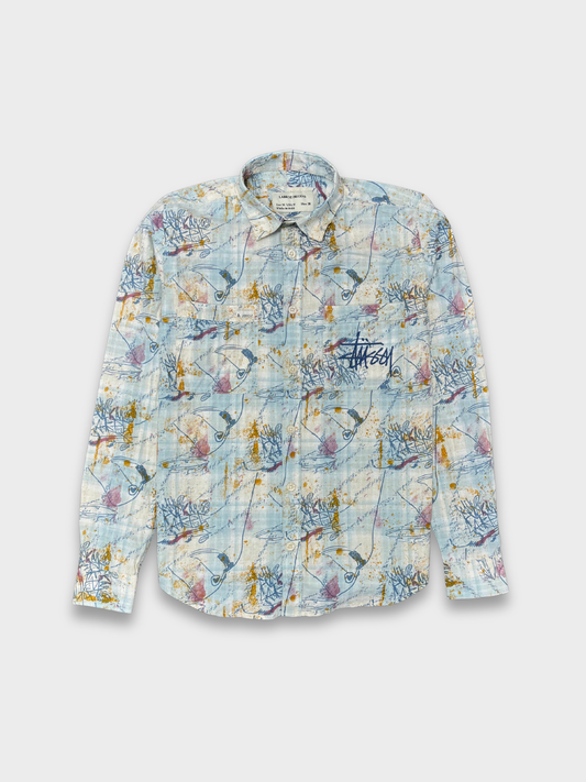 Men’s Fancy Dobby Multicolor Abstract Print Shirt