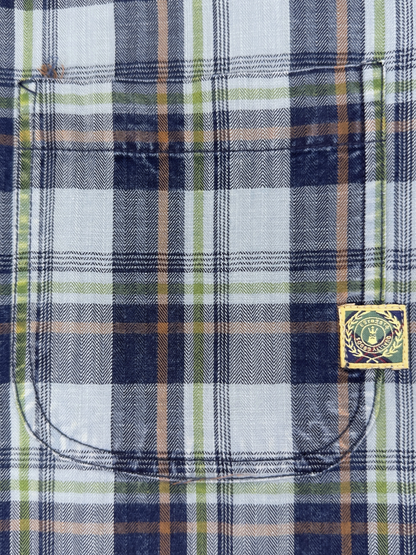 Men's Herringbone Indigo Check Shirt