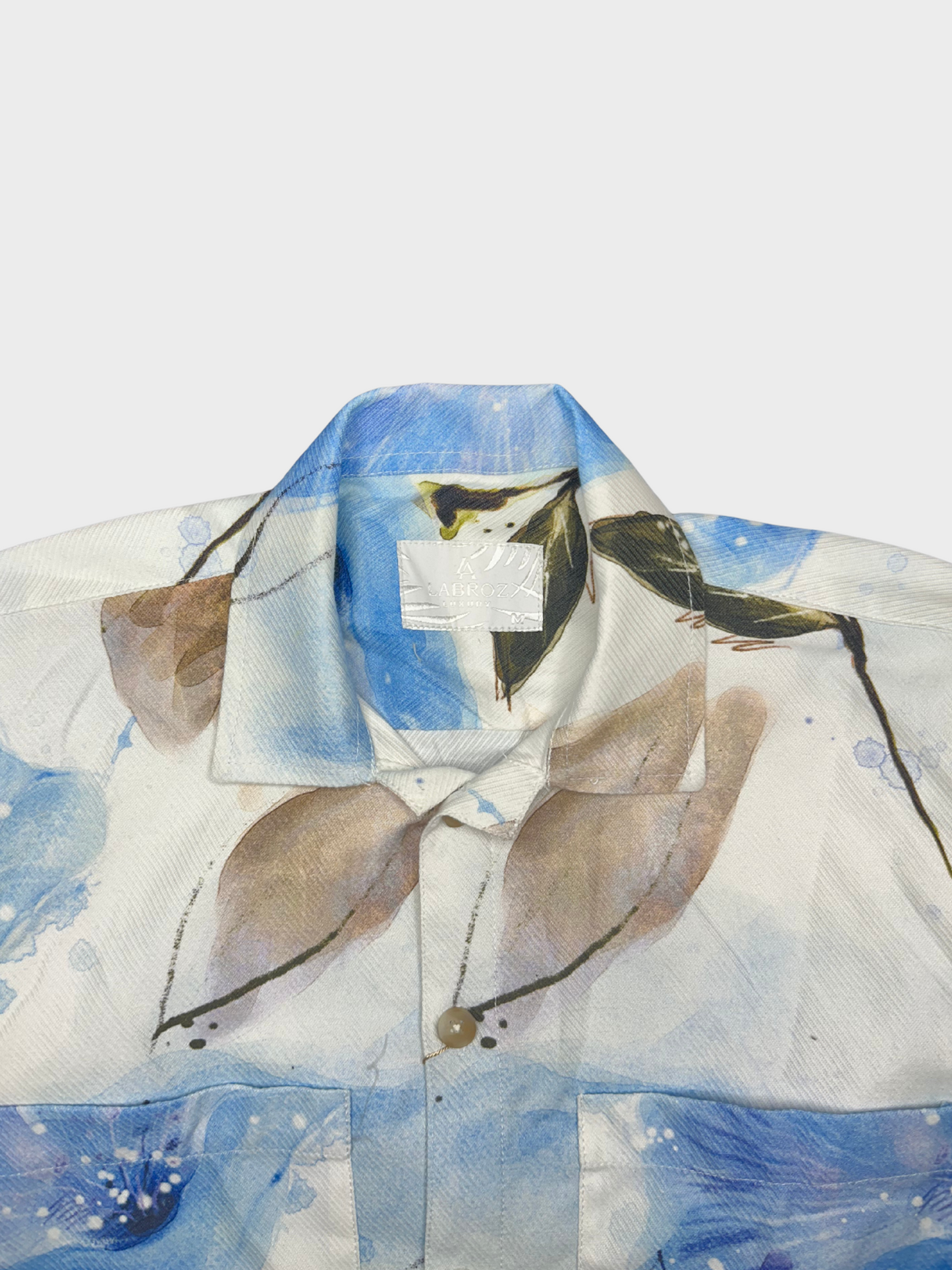 Men's Relaxed Fit Floral Print Heavy Twill Camp Collar Shirt