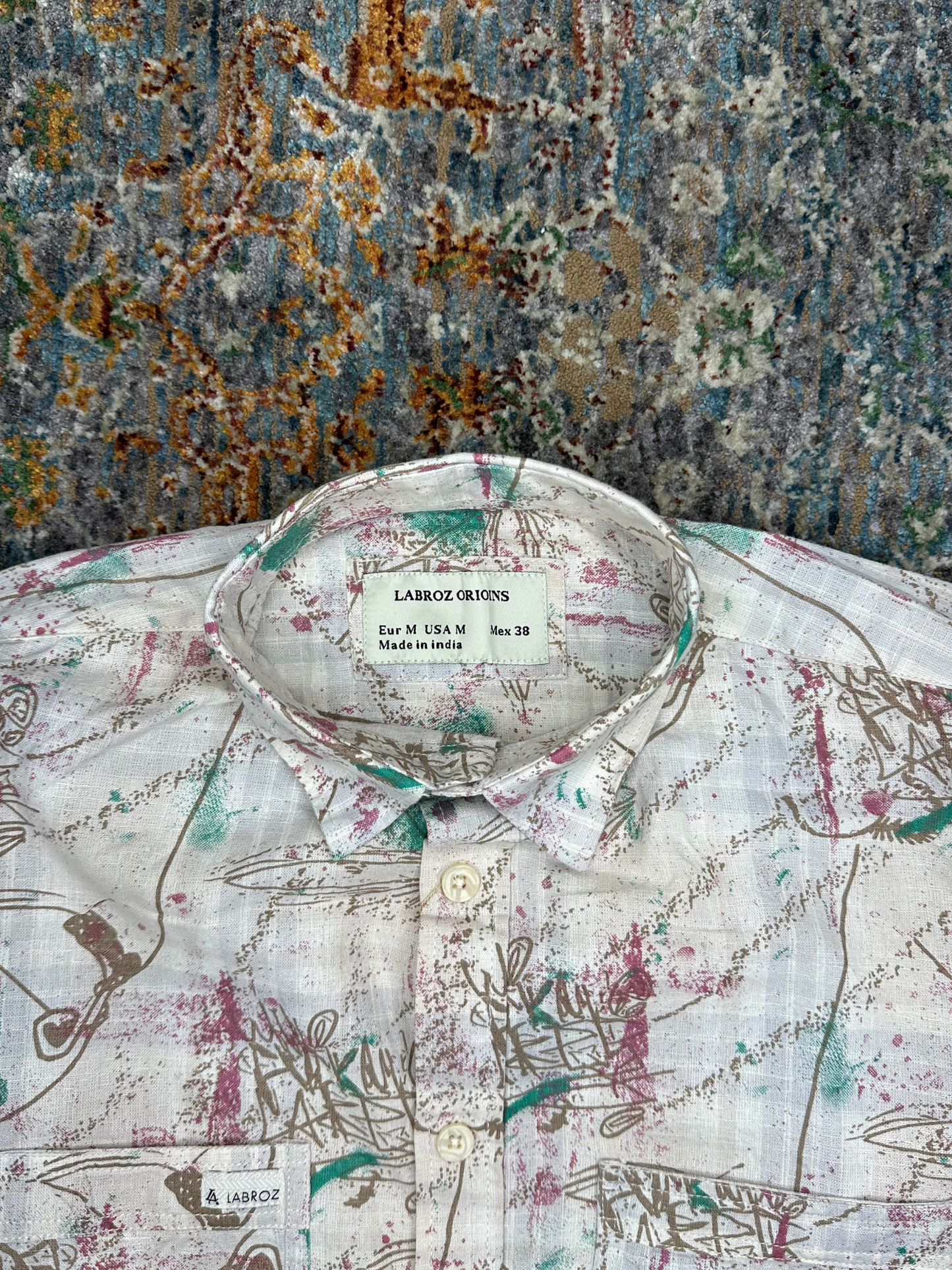 Men’s Fancy Dobby Multicolor Abstract Print Shirt