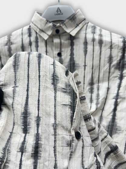 Men’s Crinkle Fabric Abstract Print Shirt