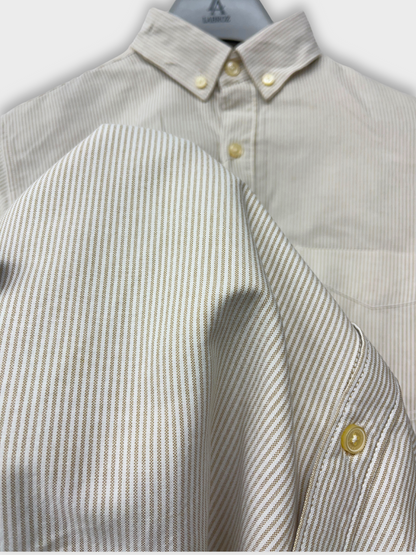 Men's Slim Fit Tan Striped Oxford TFO Shirt