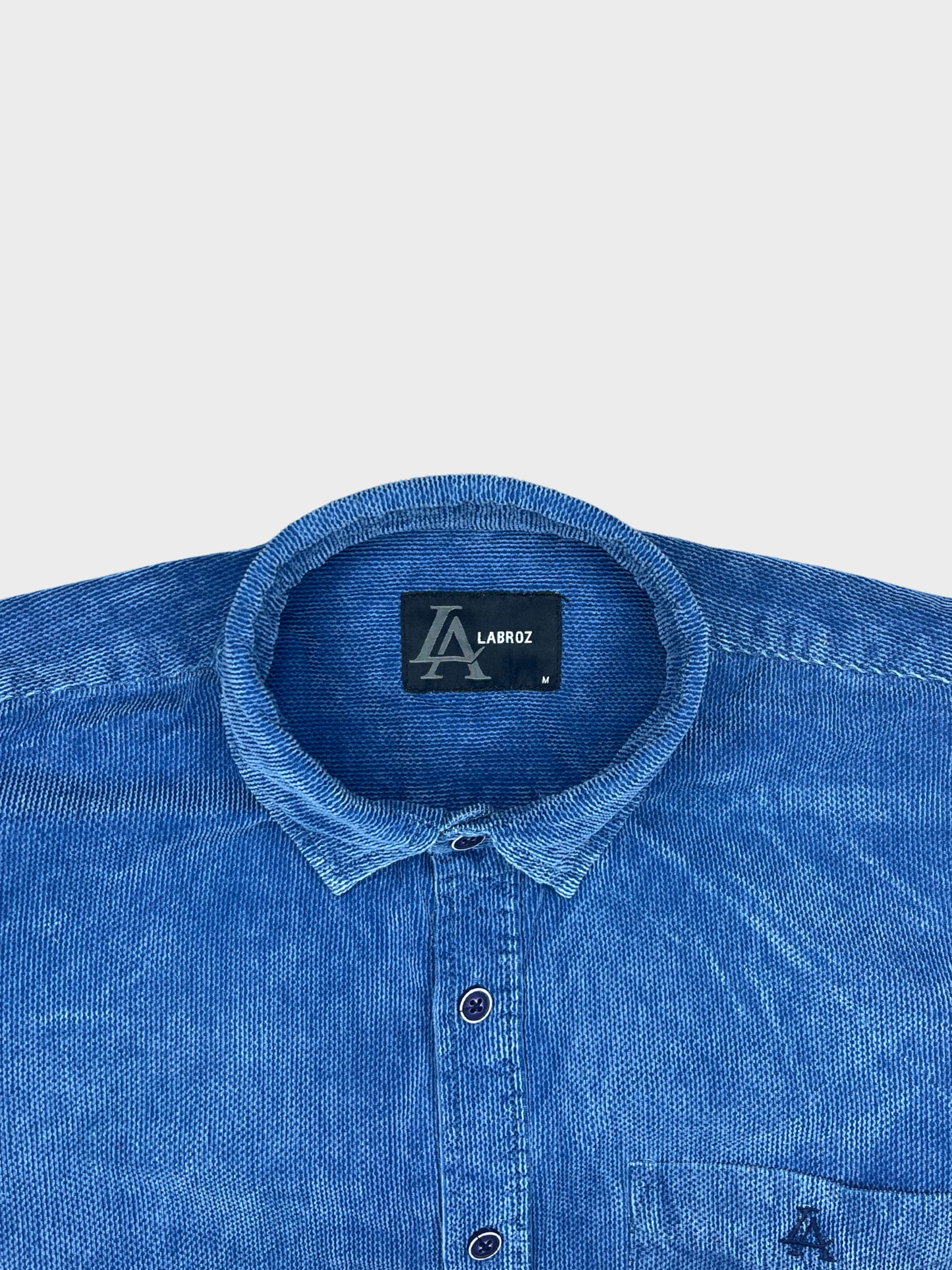 Men’s Texture Indigo Velvet Corduroy Shirt