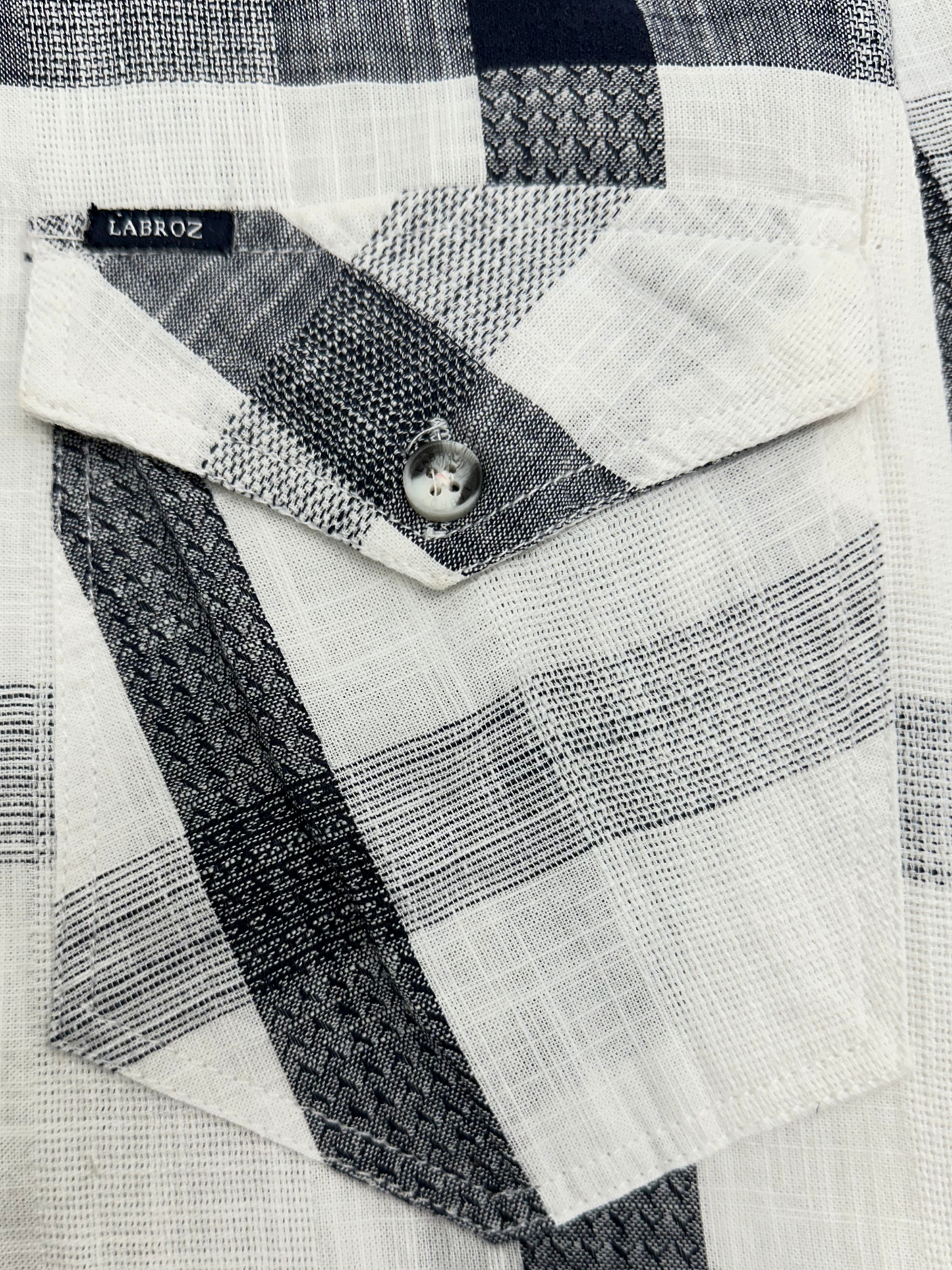 Men's White Dobby Check Slim Fit Shirt