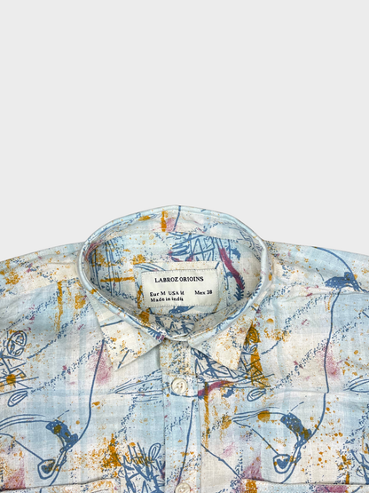 Men’s Fancy Dobby Multicolor Abstract Print Shirt