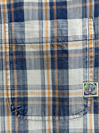 Men's Herringbone Indigo Check Shirt