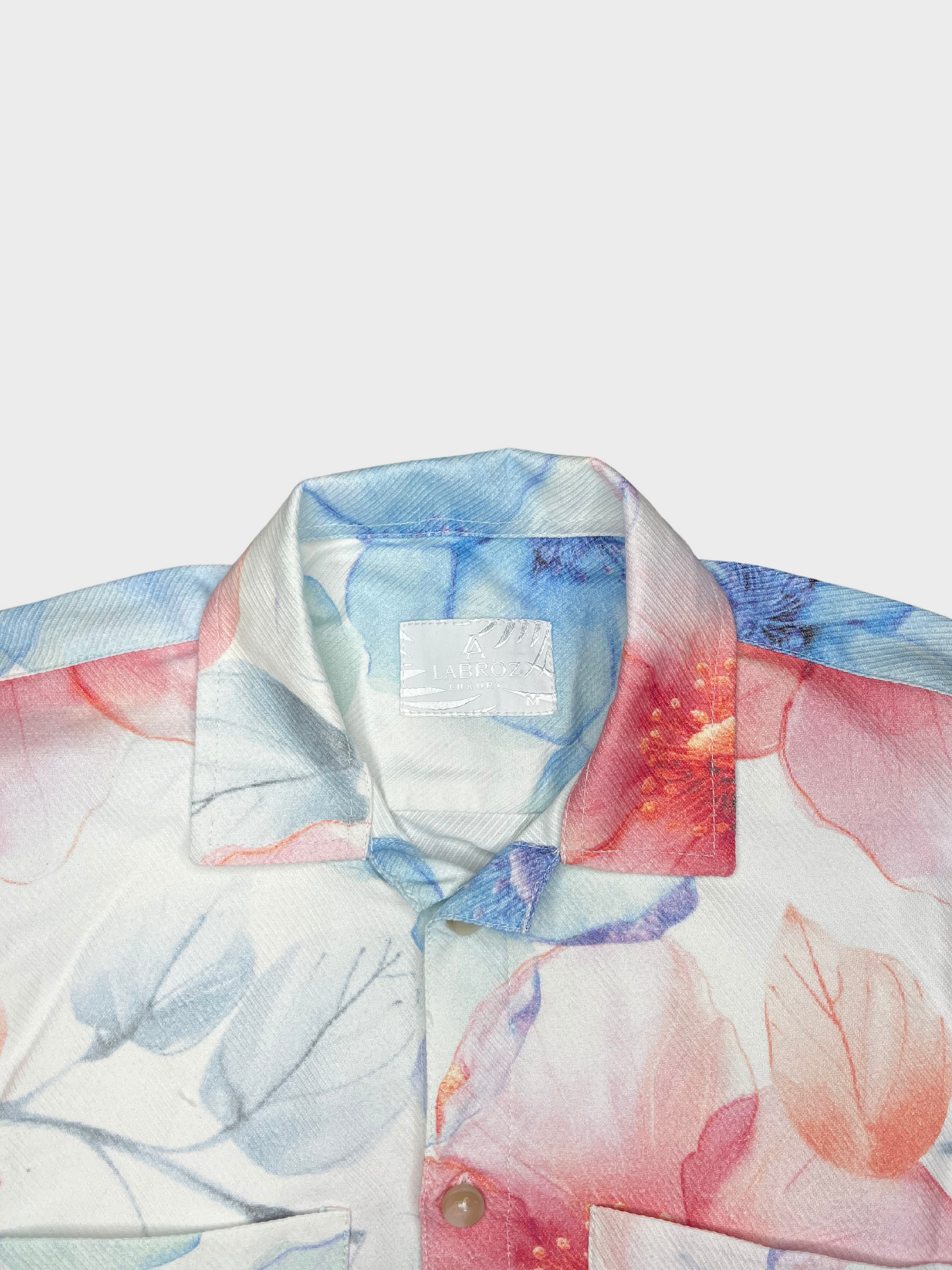 Men's Relaxed Fit Floral Print Heavy Twill Camp Collar Shirt