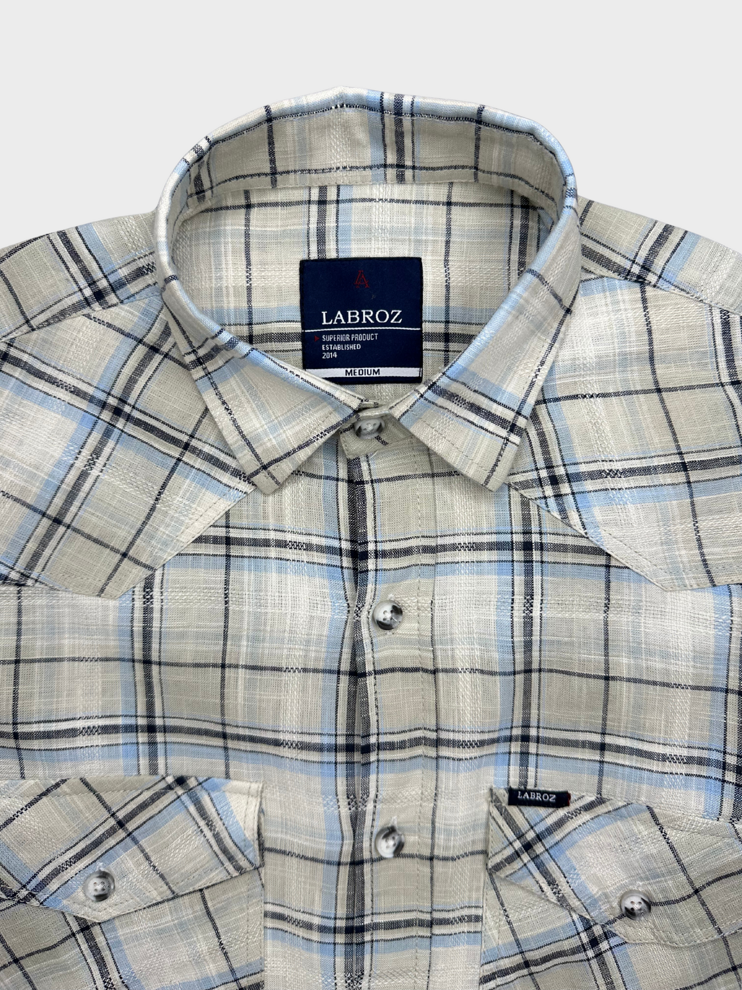 Men's Dobby Check Ecru Slim Fit Shirt