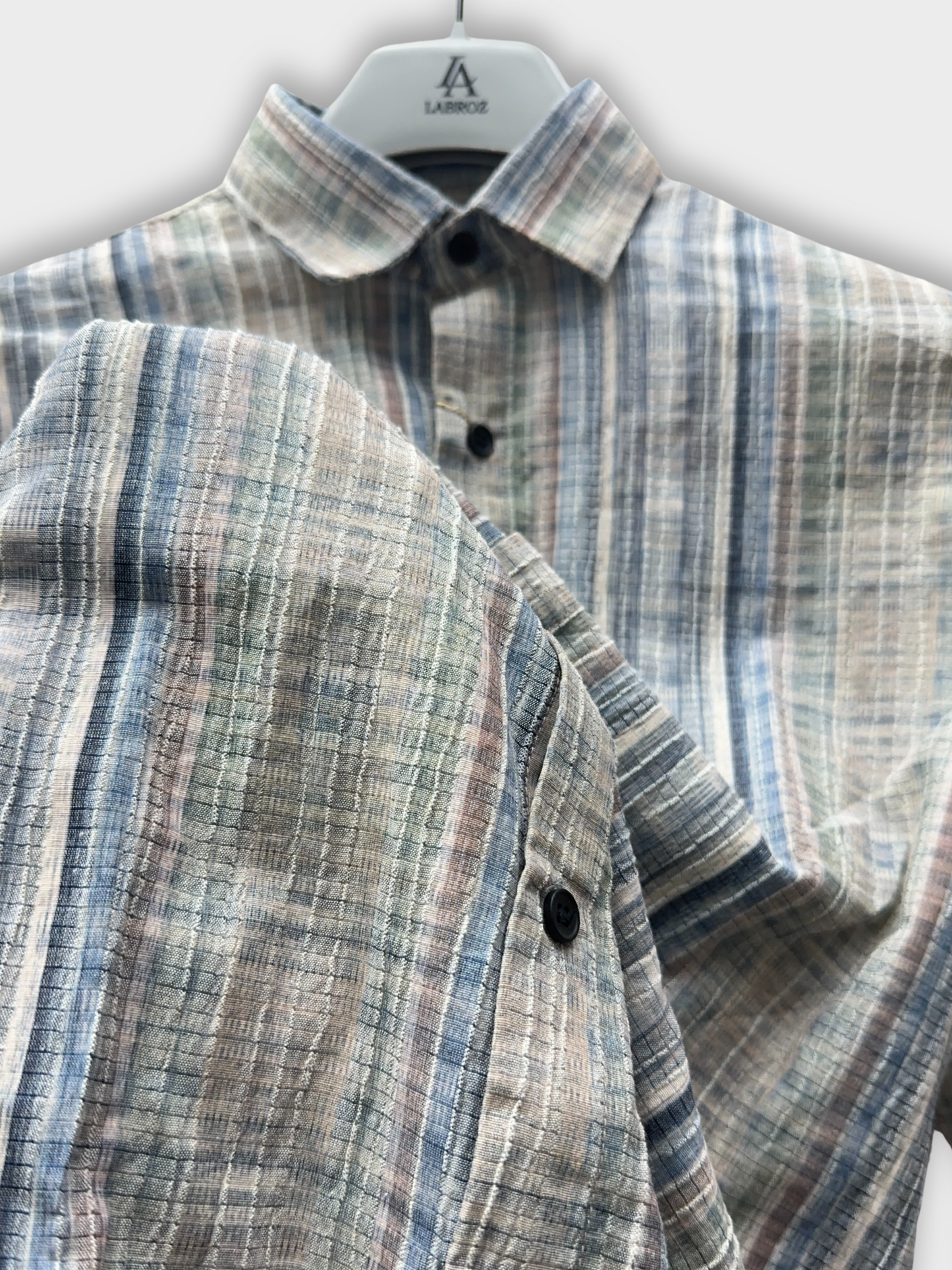 Men’s Crinkle Fabric Abstract Print Shirt