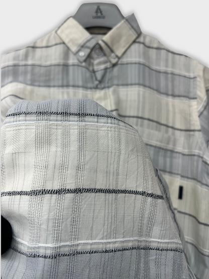 MEN'S SHANEEL EMBROIDERED LIGHT BLUE STRIPES SLIM FIT SHIRT