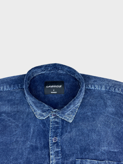 Men’s Texture Indigo Velvet Corduroy Shirt