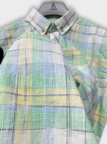 Men’s Linen Multicolor Check Shirt