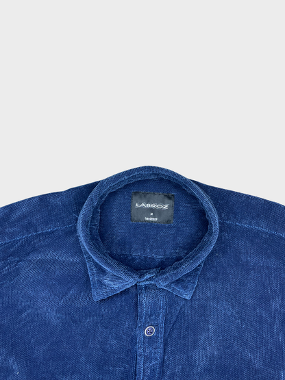 Men’s Texture Indigo Velvet Corduroy Shirt