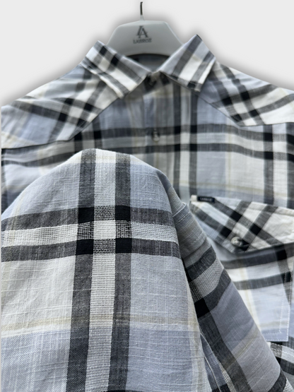 Men's Dobby Check Light Blue Slim Fit Shirt