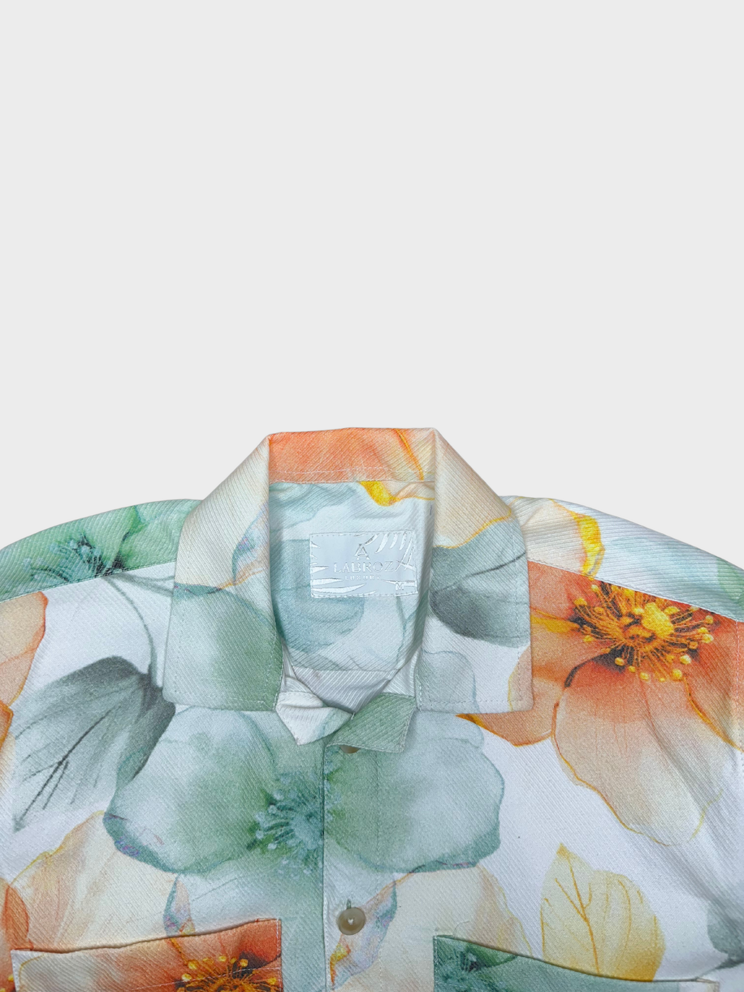 Men's Relaxed Fit Floral Print Heavy Twill Camp Collar Shirt