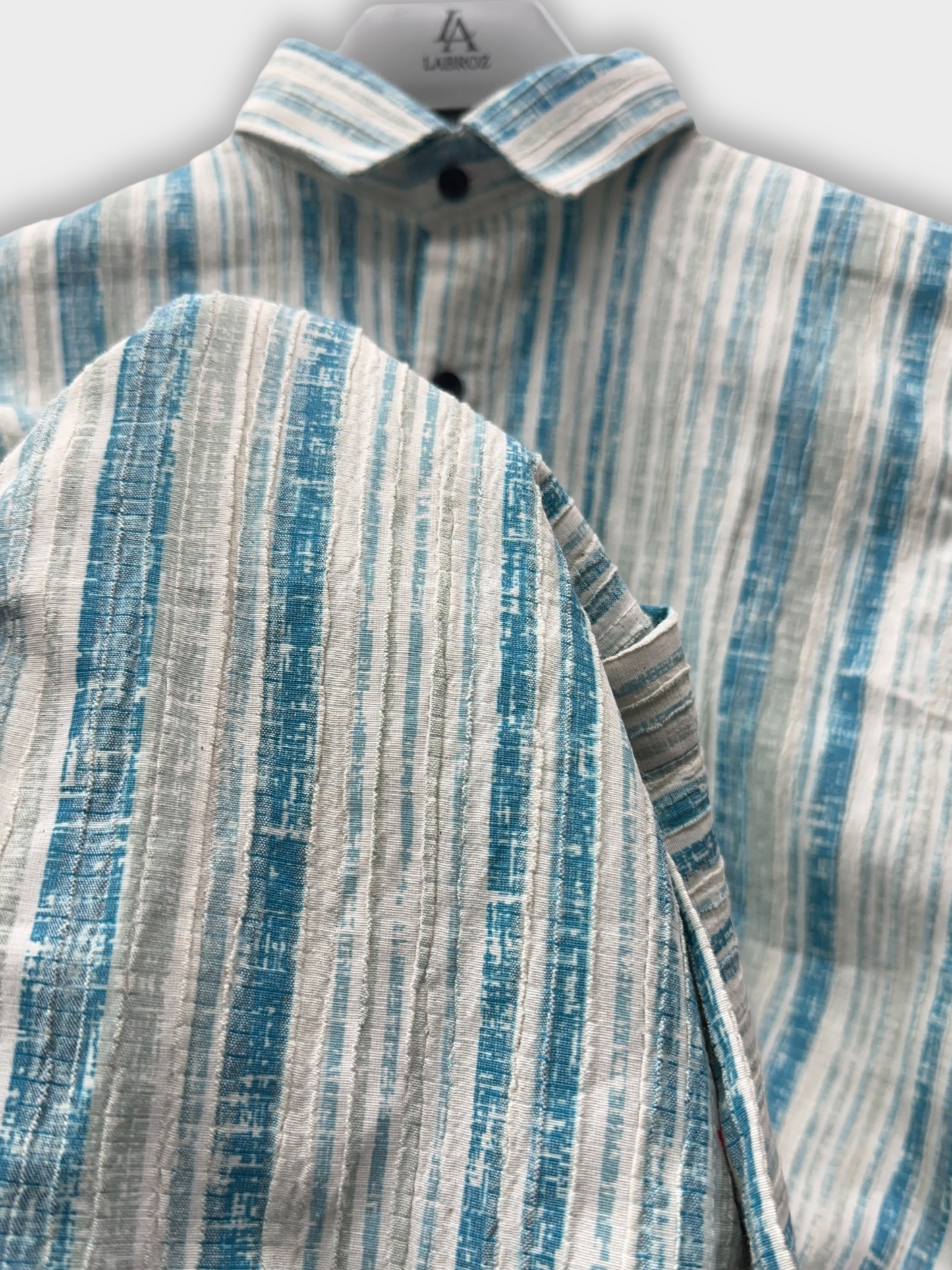 Men’s Crinkle Fabric Abstract Print Shirt