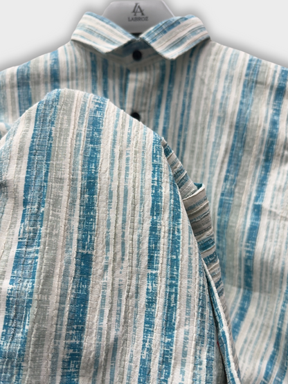 Men’s Crinkle Fabric Abstract Print Shirt