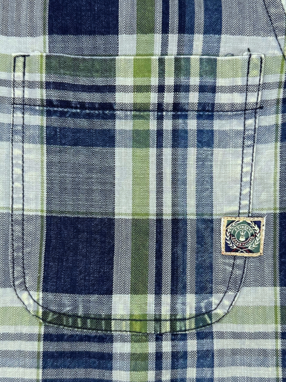 Men's Herringbone Indigo Check Shirt