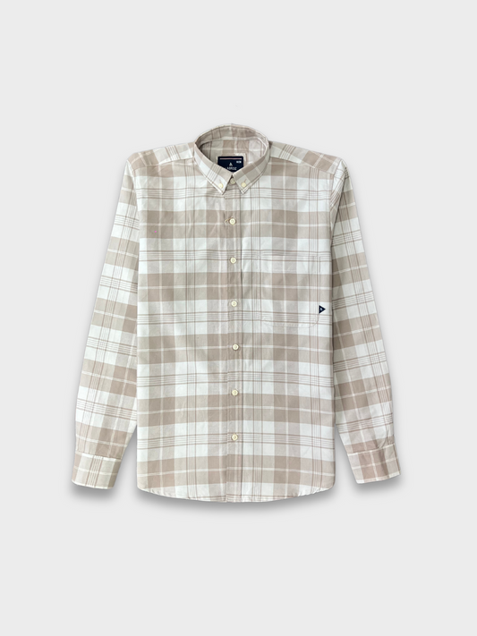 PEACH OXFORD  CHECKERED SLIM FIT SHIRT