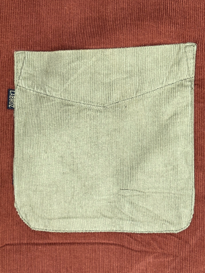 Men's Slim Fit Color Block Corduroy Shirt